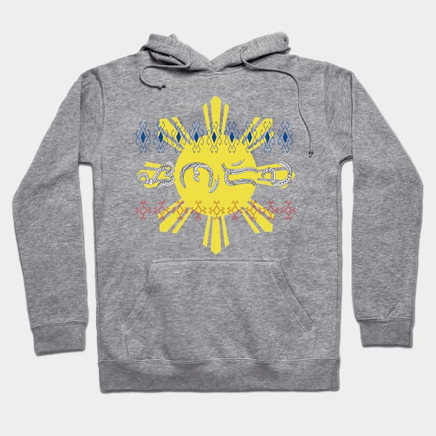 Philippine Sun / Baybayin word Sandiwa (Success/Endurance) Hoodie by Pirma Pinas